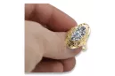 Zircon Or jaune 14 carats Anneau Style vintage vrc014y